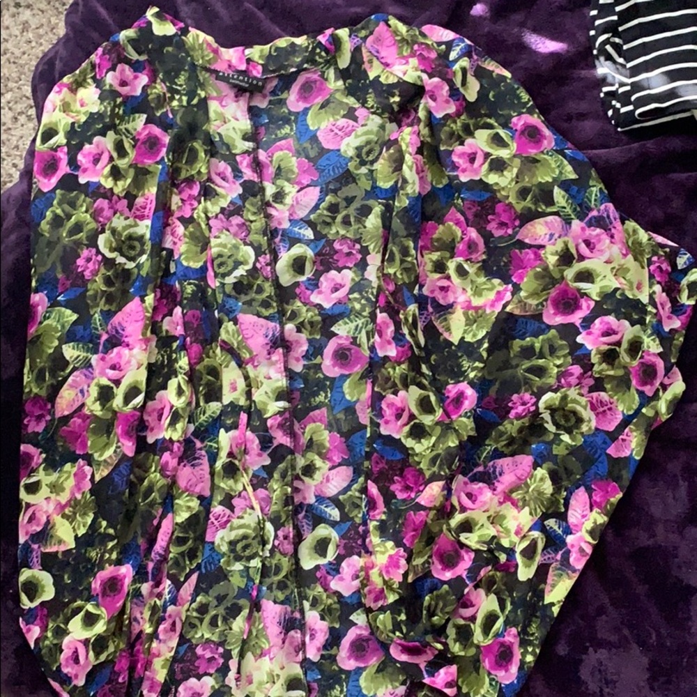 Purple floral cover up
